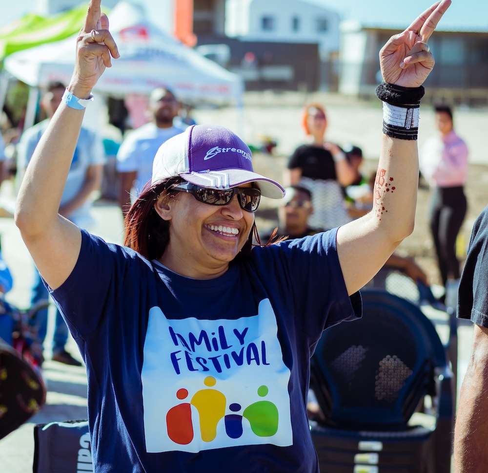 woman dancing at family festival